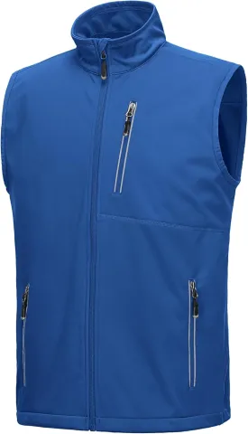 33,000ft Men's Windproof Lightweight Golf Vest Outerwear with Pockets, Softshell Sleeveless Jacket for Running Hiking Sports