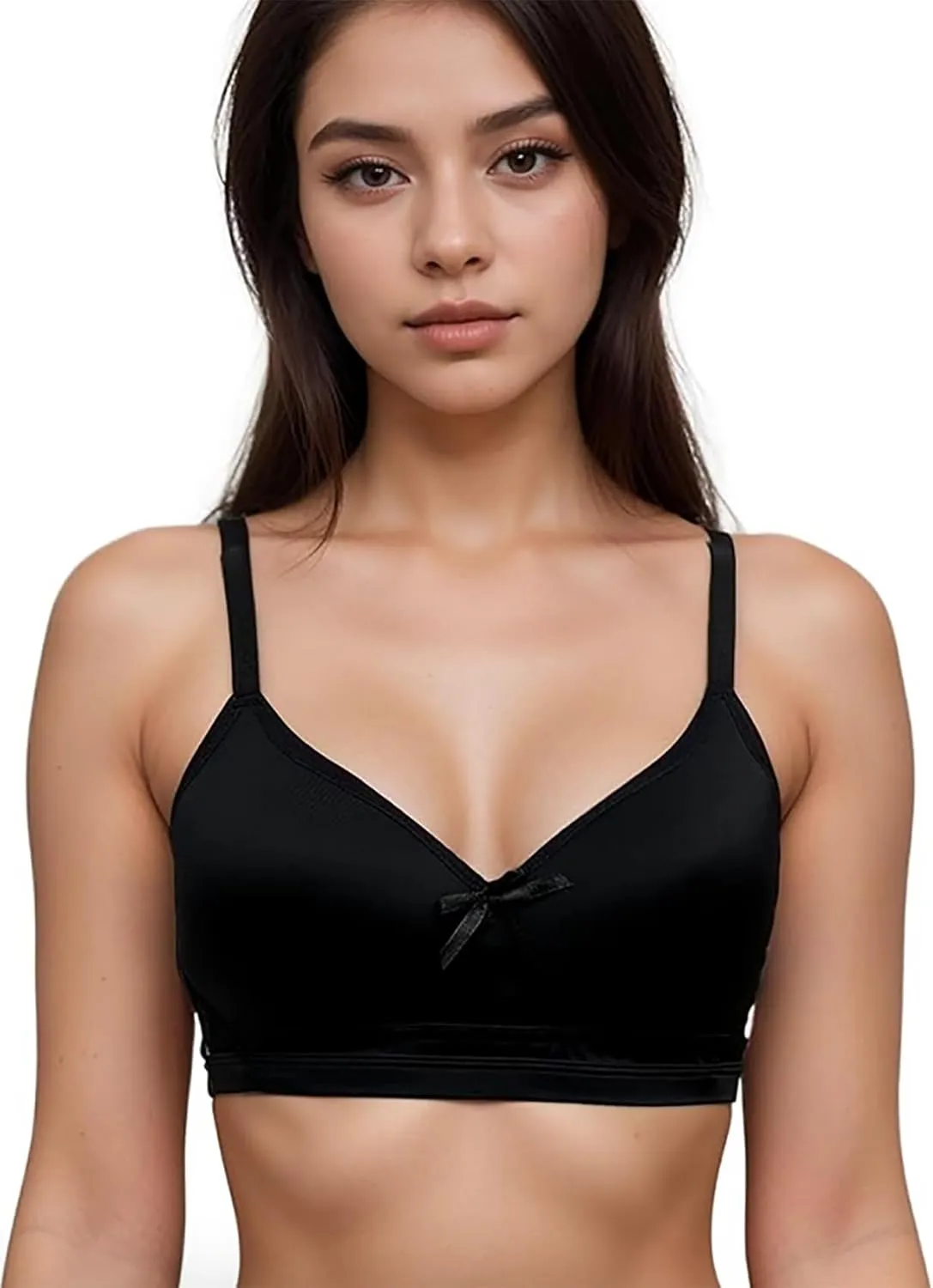 6 Pieces No Wire Full Cup Plain/Lace Light Padded Wire Free Bra A/B/C/D/DD