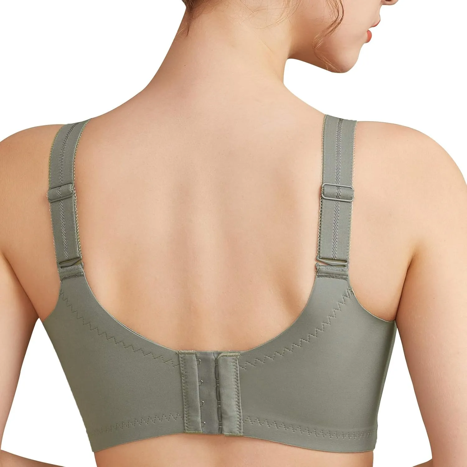 AILIVIN 32-42(B-DDD) Lightly Latex Lined Cup Wirefree Unpadded Full Coverage Plus Size Minimizer Bra