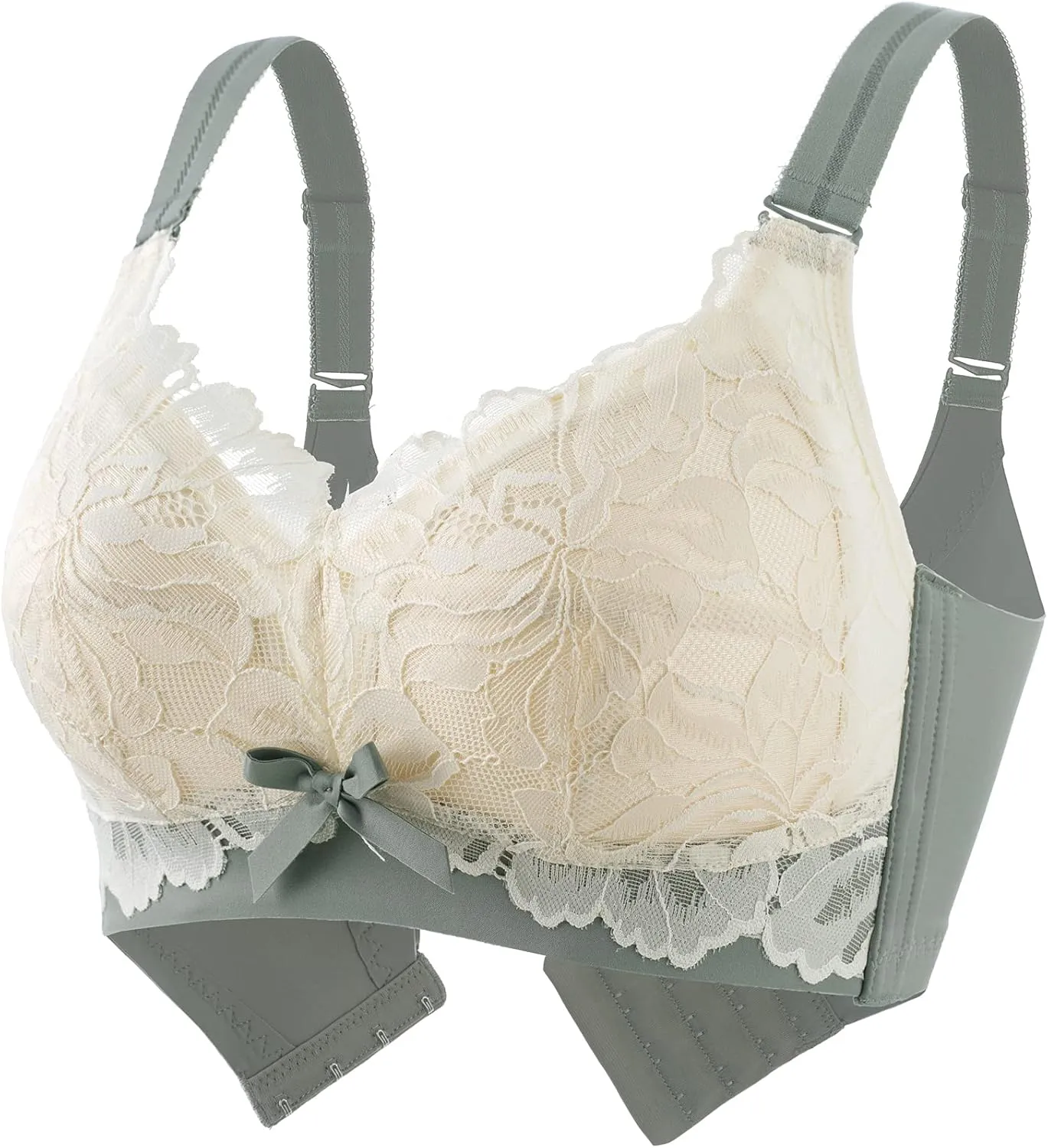 AILIVIN 32-42(B-DDD) Lightly Latex Lined Cup Wirefree Unpadded Full Coverage Plus Size Minimizer Bra