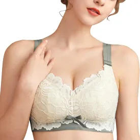 AILIVIN 32-42(B-DDD) Lightly Latex Lined Cup Wirefree Unpadded Full Coverage Plus Size Minimizer Bra