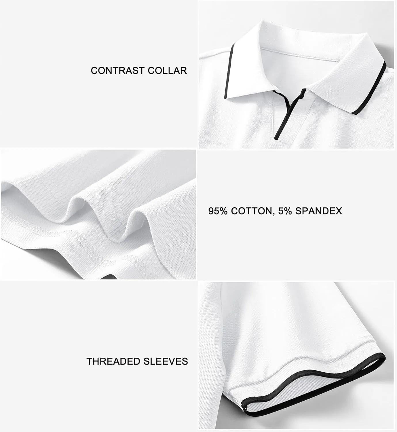 Aiyino Men's Muscle V Neck Polo Shirts Slim Fit Short Sleeve Cotton Golf T-Shirts Ribbed Knit Soft Tees