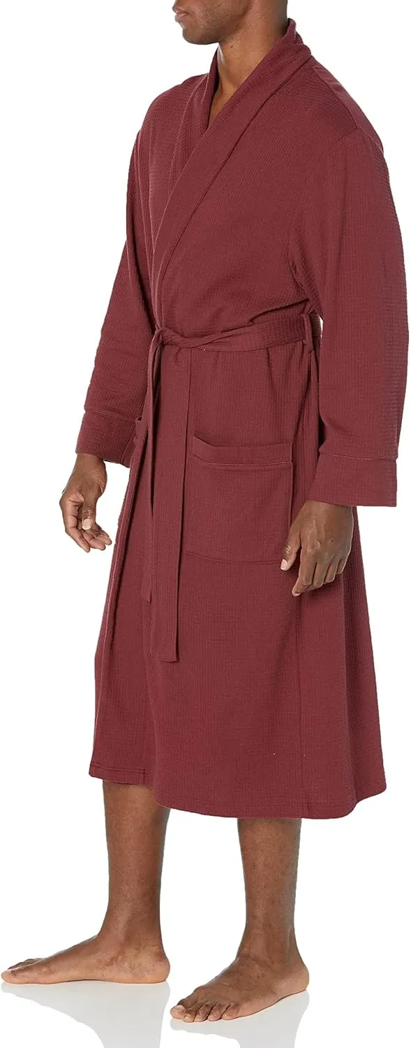Amazon Essentials Men's Lightweight Waffle Robe (Available in Big & Tall)