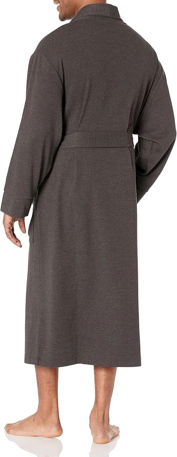 Amazon Essentials Men's Lightweight Waffle Robe (Available in Big & Tall)