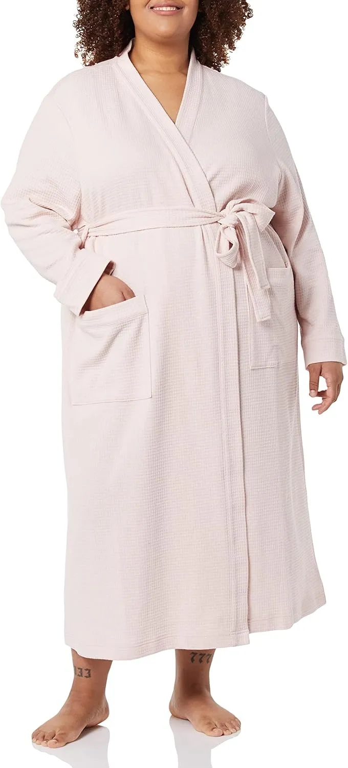 Amazon Essentials Women's Lightweight Waffle Full-Length Robe (Available in Plus Size)