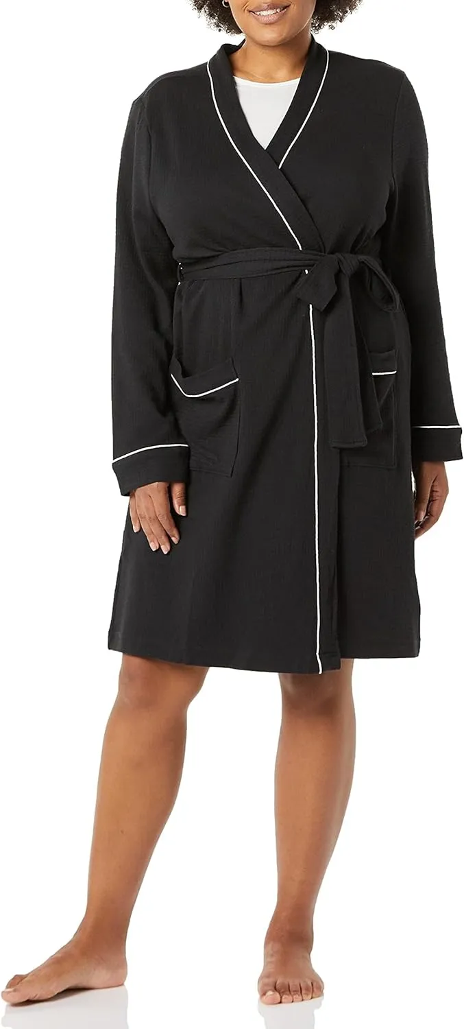 Amazon Essentials Women's Lightweight Waffle Mid-Length Robe (Available in Plus Size)