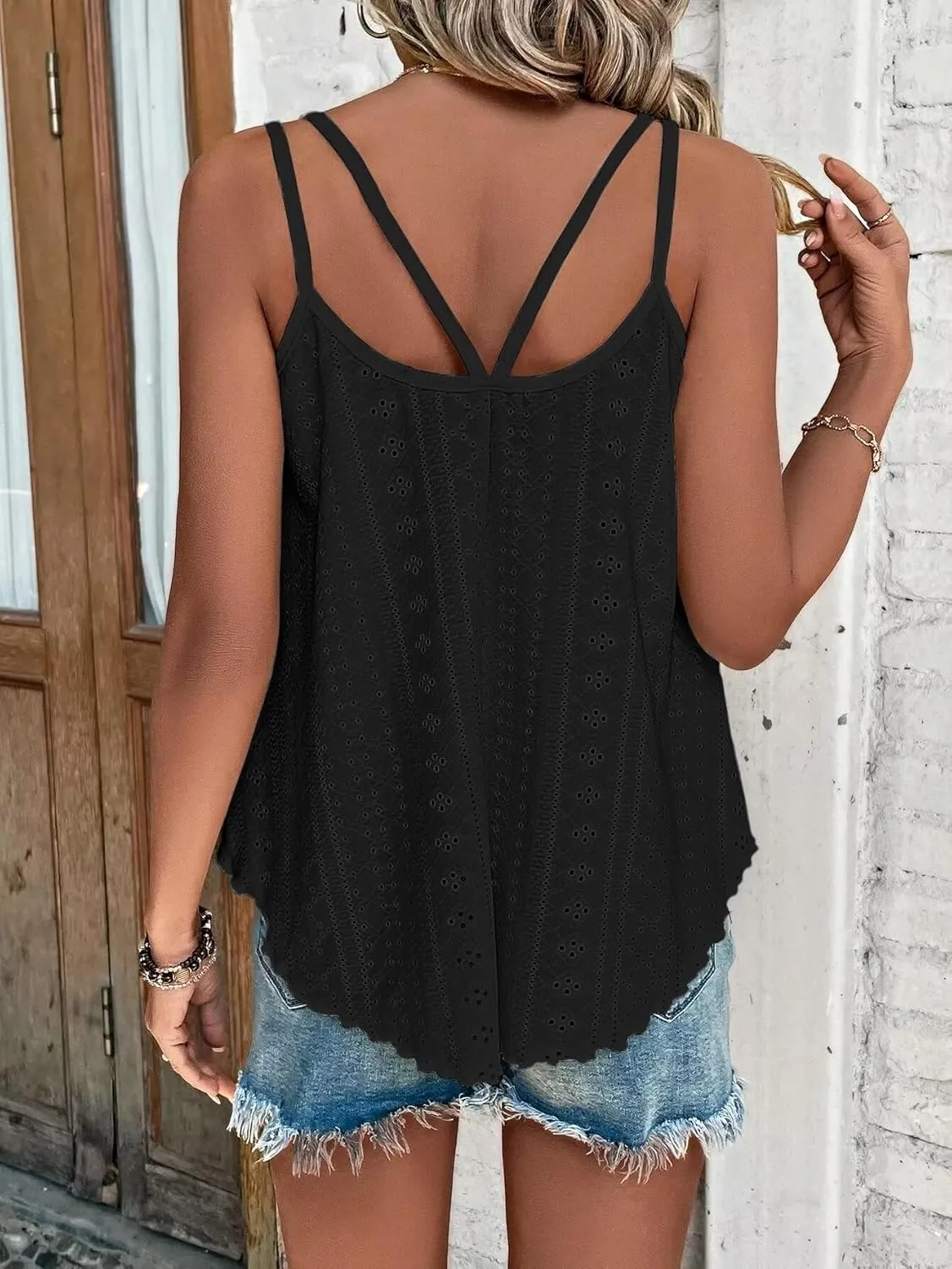 ATHMILE Women's Tank Tops Sleeveless Summer Top Spaghetti Strap Spring Shirt Loose Fit Beach Vacation 2025 Casual