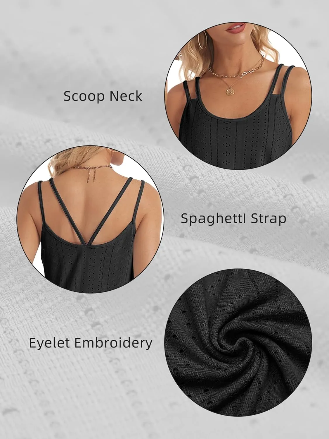 ATHMILE Women's Tank Tops Sleeveless Summer Top Spaghetti Strap Spring Shirt Loose Fit Beach Vacation 2025 Casual