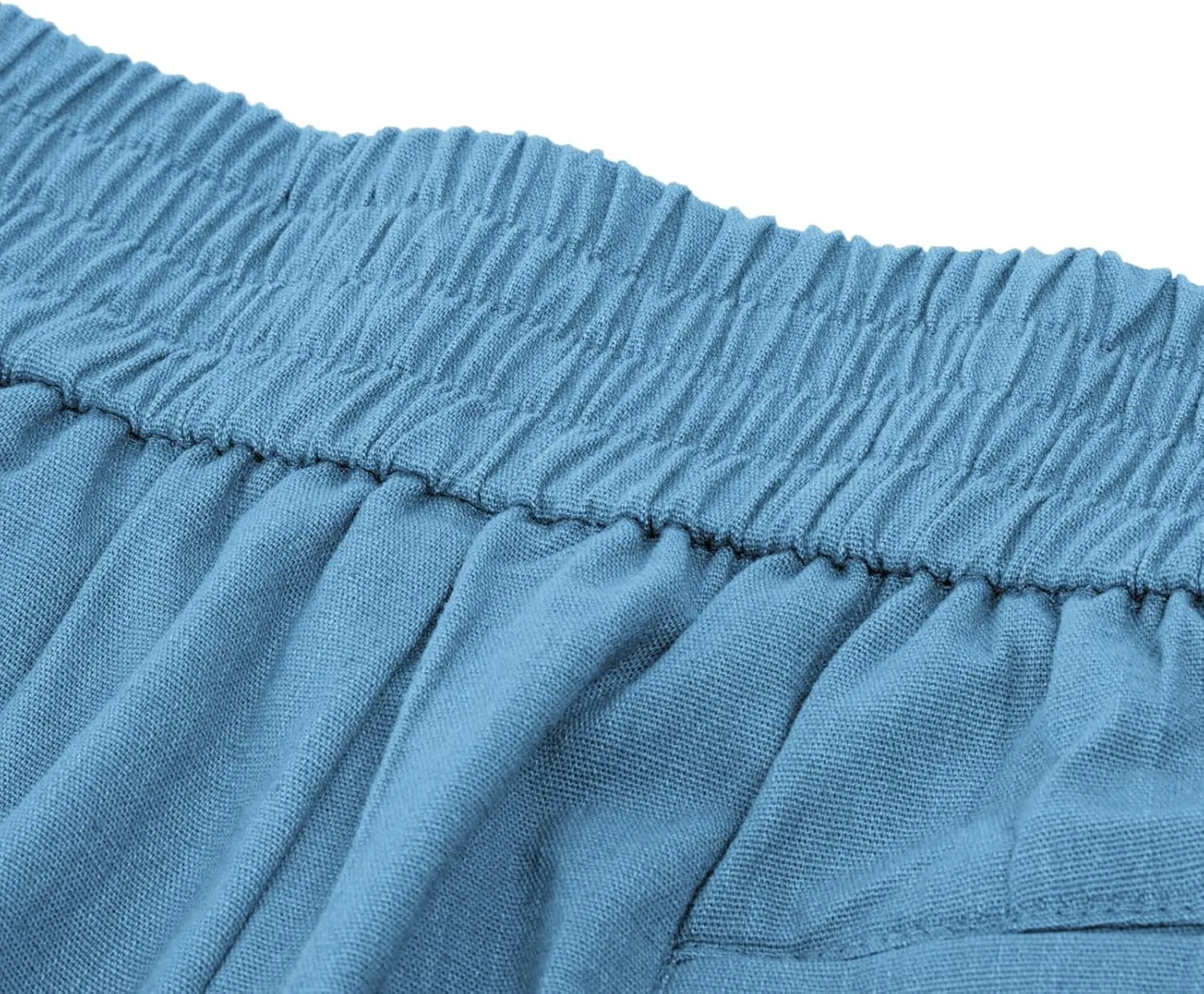 Belle Poque Women Bermuda Shorts Elastic Waist Wide Leg Shorts with Pockets & Belts