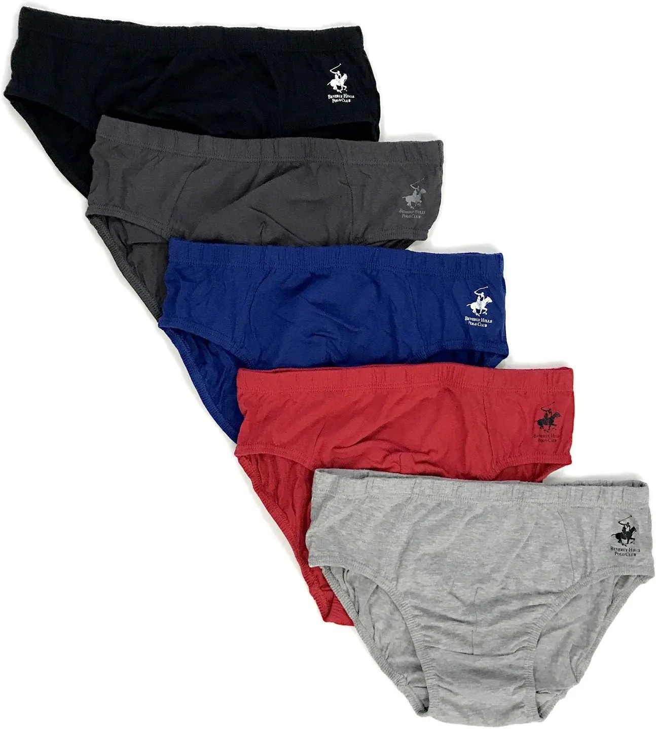 Beverly Hills Polo Club Men's 5 Pack Low Rise Brief