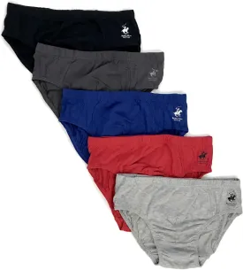 Beverly Hills Polo Club Men's 5 Pack Low Rise Brief