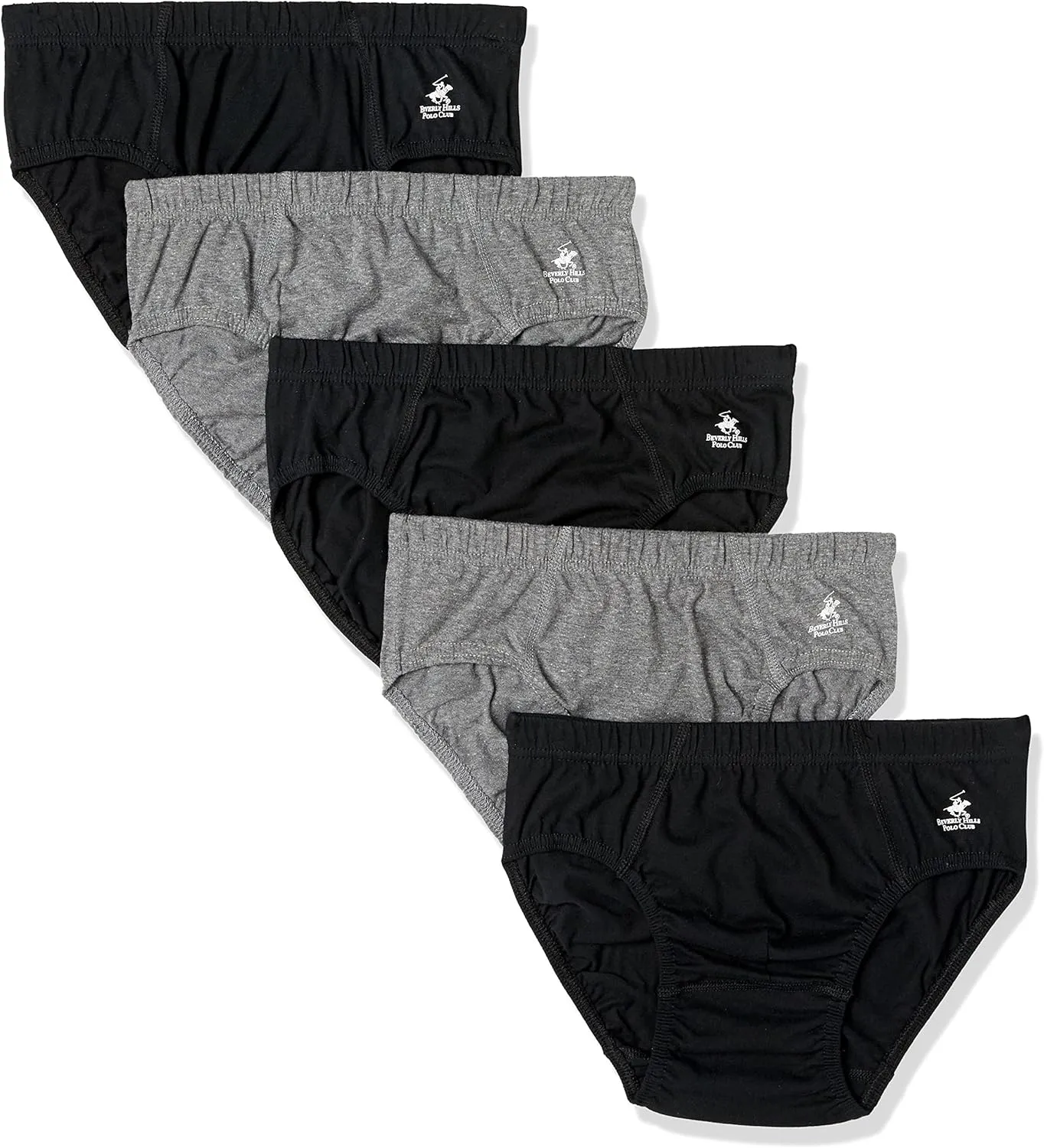 Beverly Hills Polo Club Men's 5 Pack Low Rise Brief