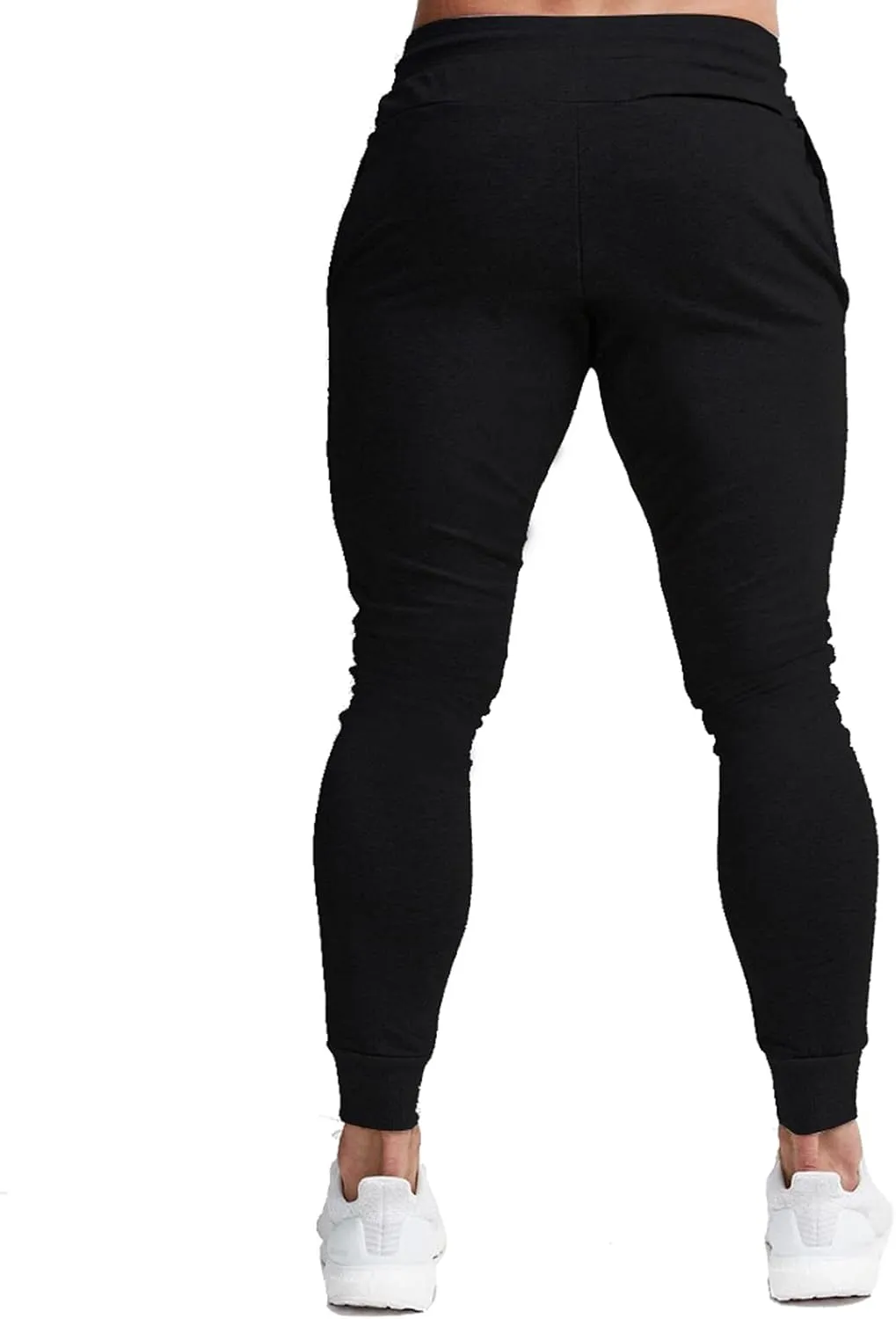 BUXKR Men's Slim Joggers Workout Pants for Gym Running and Bodybuilding Athletic Bottom Sweatpants with Deep Pockets