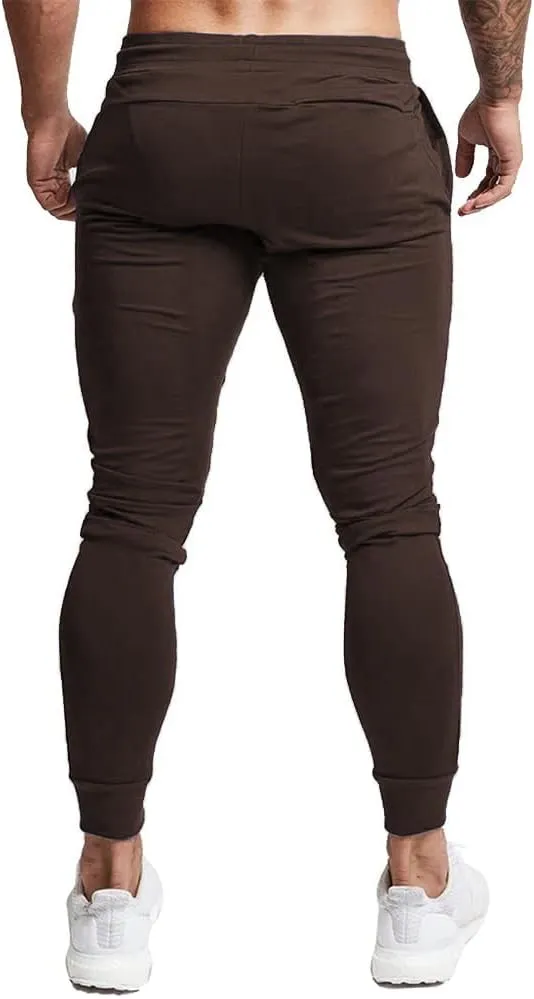 BUXKR Men's Slim Joggers Workout Pants for Gym Running and Bodybuilding Athletic Bottom Sweatpants with Deep Pockets