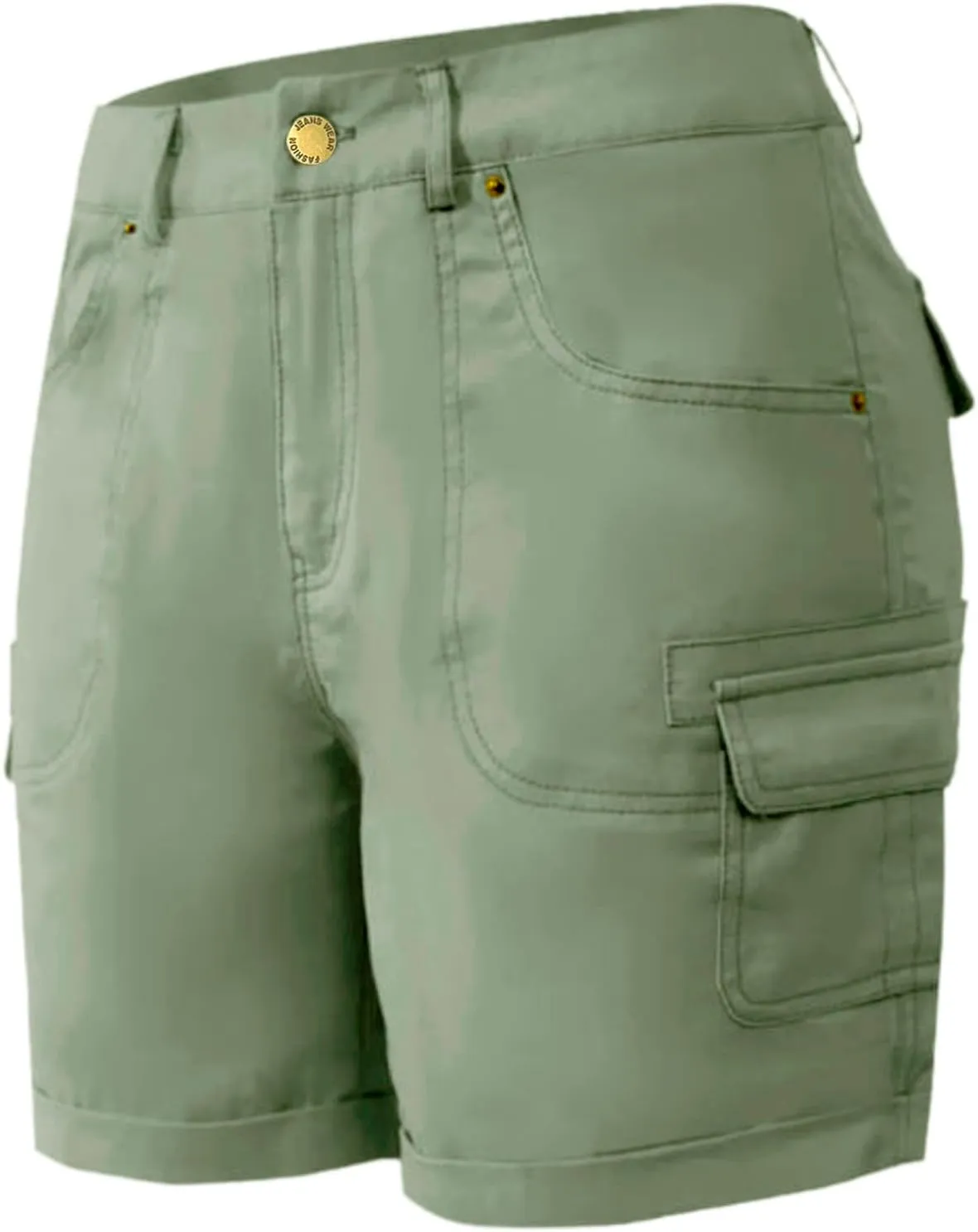 Cargo Shorts Women Bermuda Shorts High Waist Outdoor Hiking Shorts with Pockets Summer Athletic Golf Womens Shorts 7 Inch