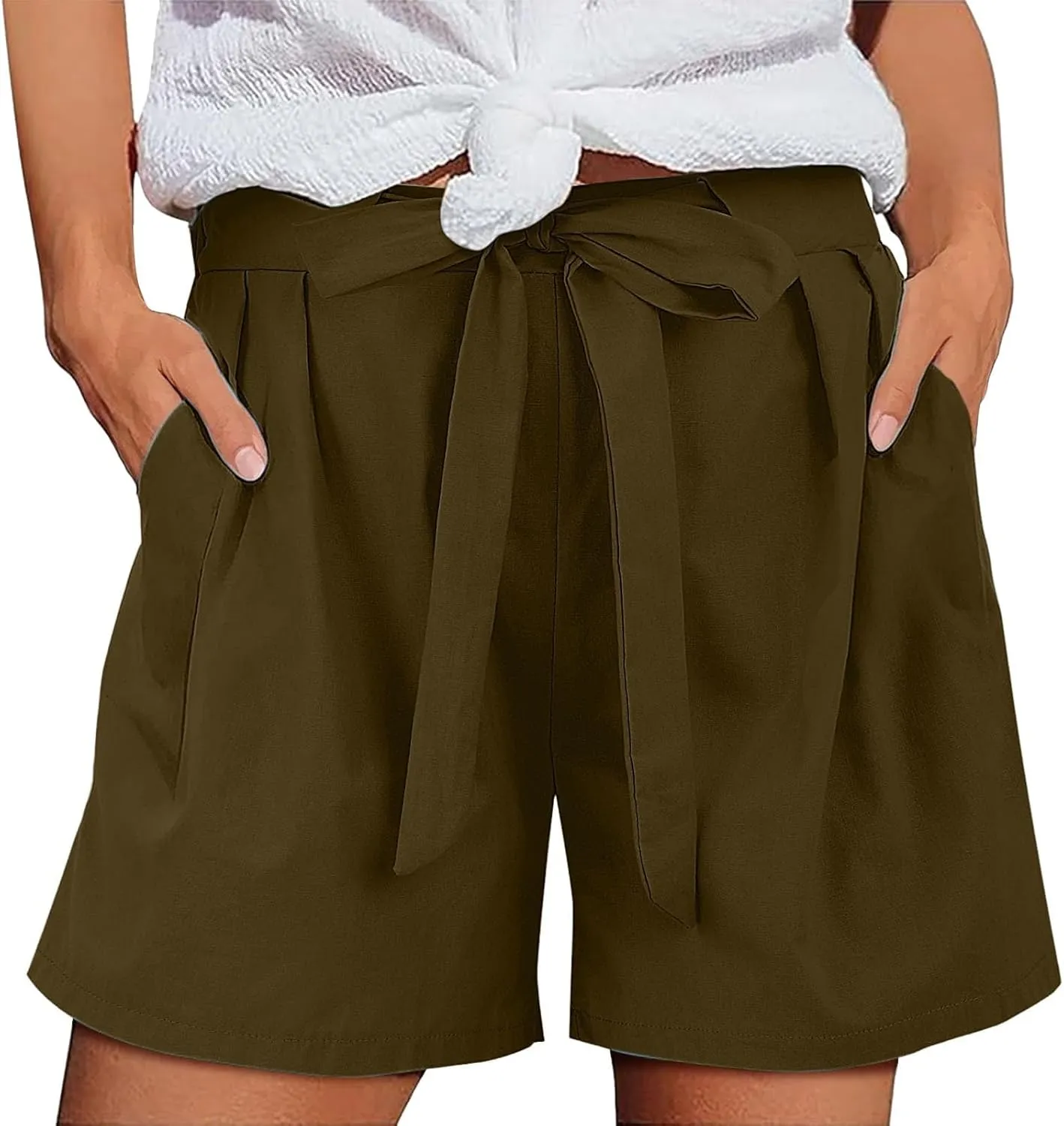 Casual Shorts for Women with Multi-Pockets Lightweight Drawstrings Summer Shorts 501 Shorts