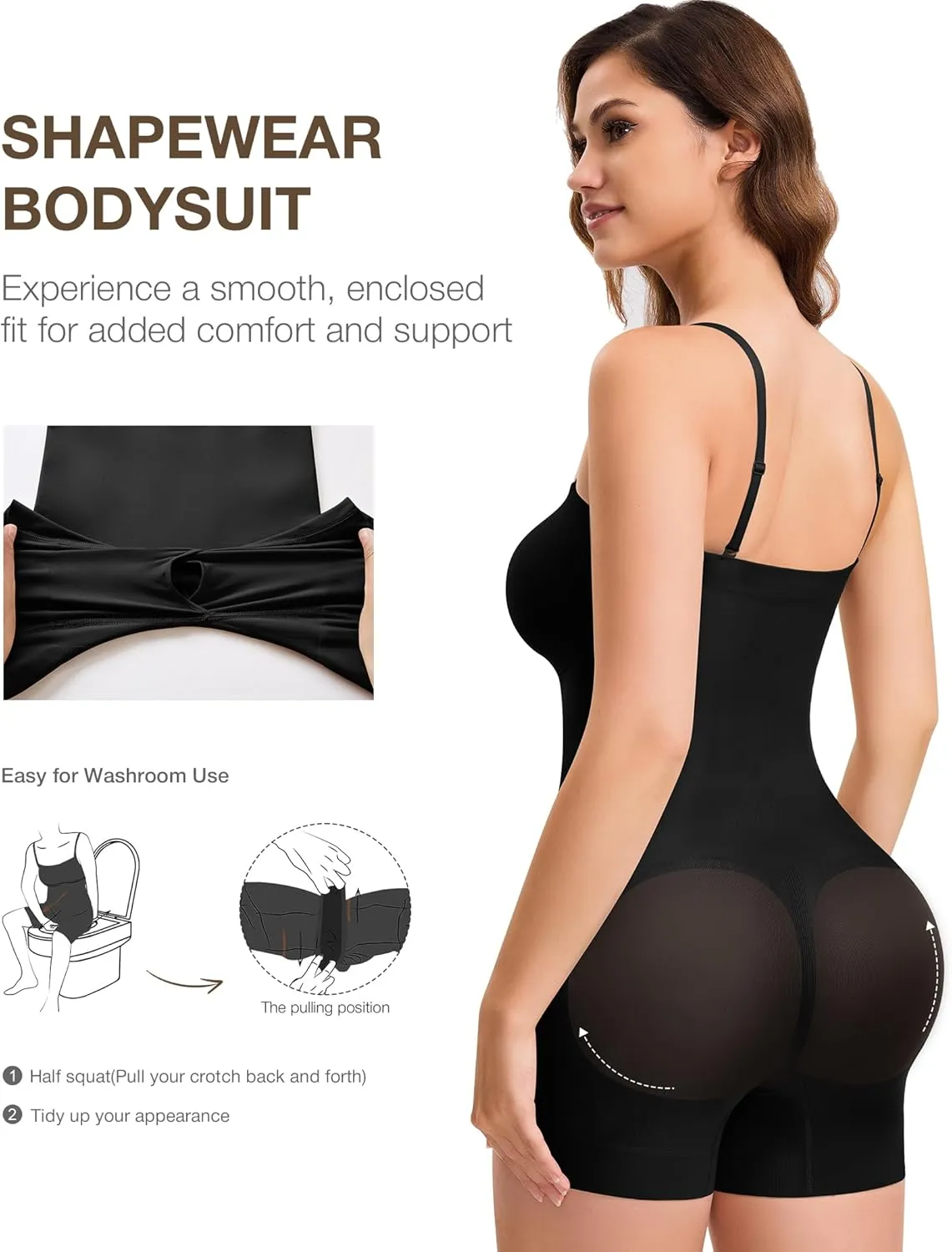 CtriLady Strapless Shapewear Bodysuit for Women Tummy Control Shapewear Seamless Full Body Shaper with Removable Straps