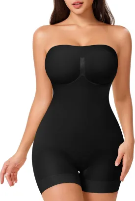 CtriLady Strapless Shapewear Bodysuit for Women Tummy Control Shapewear Seamless Full Body Shaper with Removable Straps