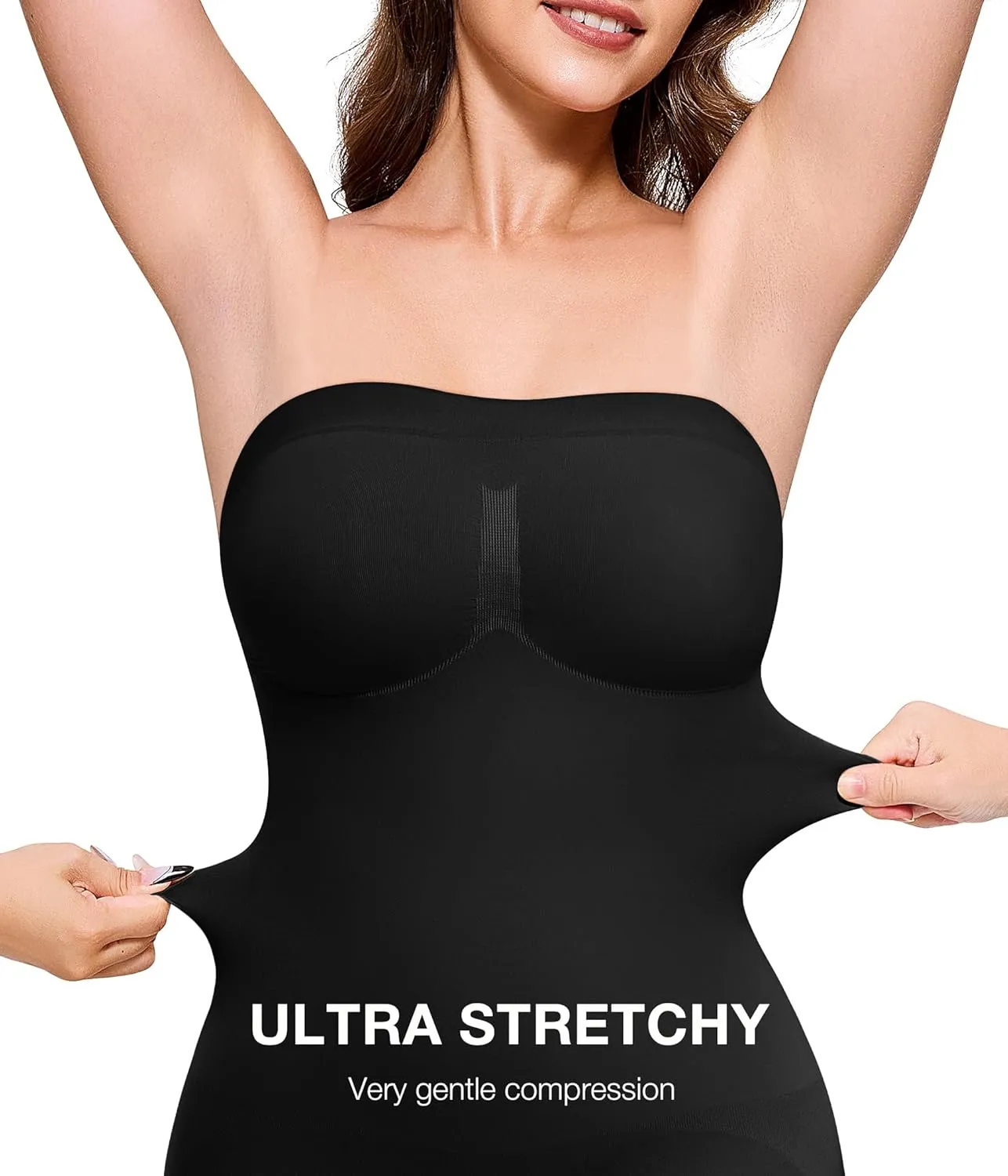 CtriLady Strapless Shapewear Bodysuit for Women Tummy Control Shapewear Seamless Full Body Shaper with Removable Straps