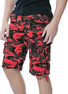 DONGD Mens Camo Cargo Shorts Relaxed Fit Outdoor Cotton Twill Cargo Shorts