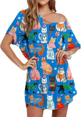 Ekouaer Womens Tshirt Nightgown Cotton V Neck Sleepshirts Comfy Casual Nightshirt for Women