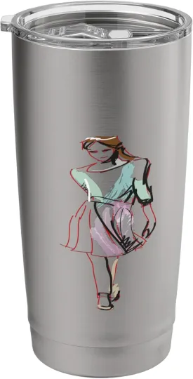 Fashion Hand painted silhouette design Graphic Tee T-Shirt Stainless Steel Insulated Tumbler