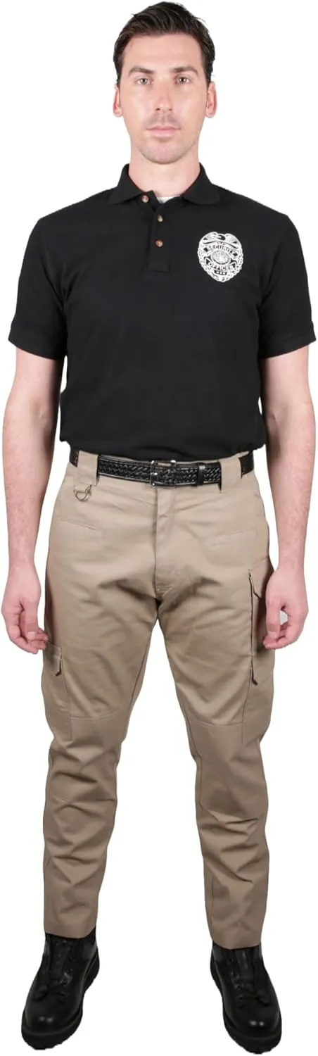 First Class Black Poly Cotton Security Polo Shirts