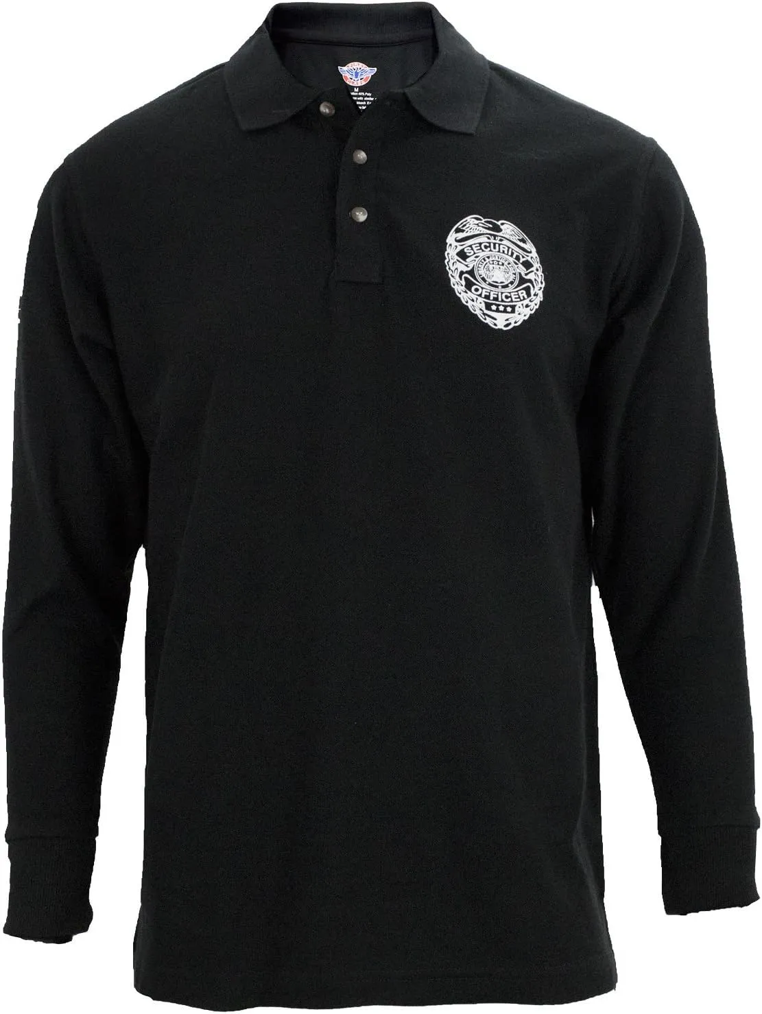 First Class Black Poly Cotton Security Polo Shirts