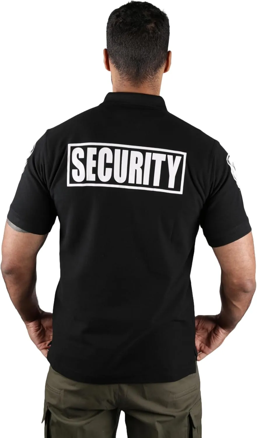 First Class Black Poly Cotton Security Polo Shirts