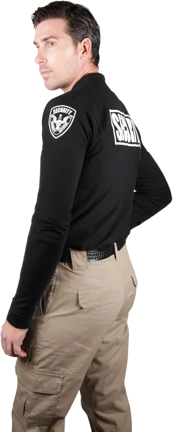 First Class Black Poly Cotton Security Polo Shirts