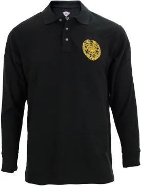 First Class Black Poly Cotton Security Polo Shirts