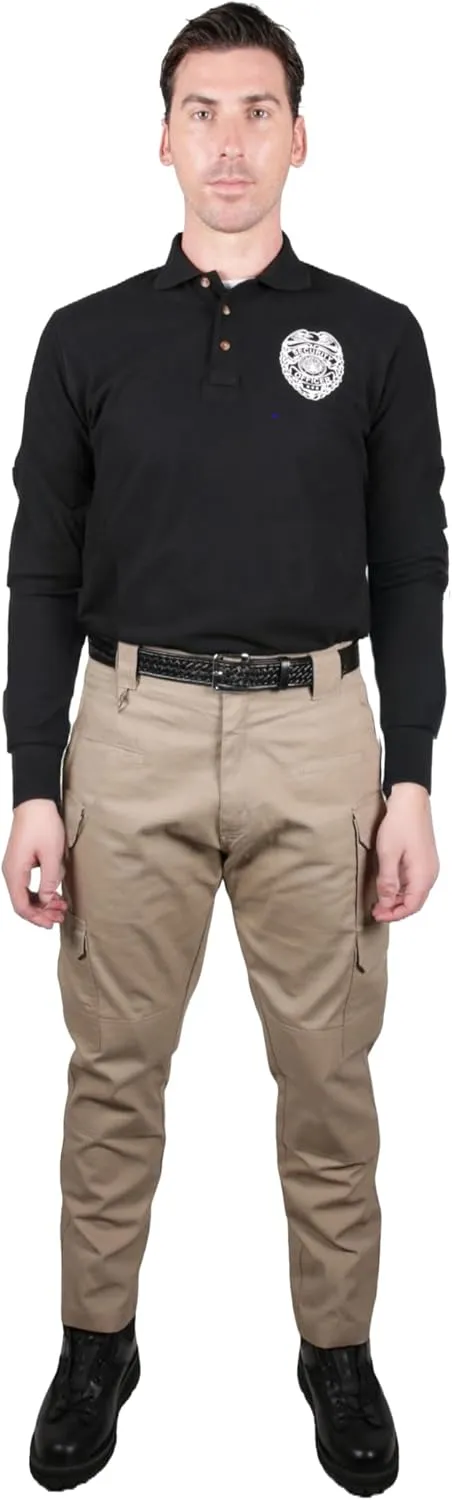 First Class Black Poly Cotton Security Polo Shirts