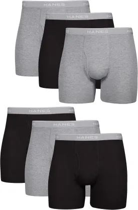 Hanes Men's Boxer Briefs, Cool Dri Moisture-Wicking Underwear, Cotton No-Ride-up for Men, Multi-Packs