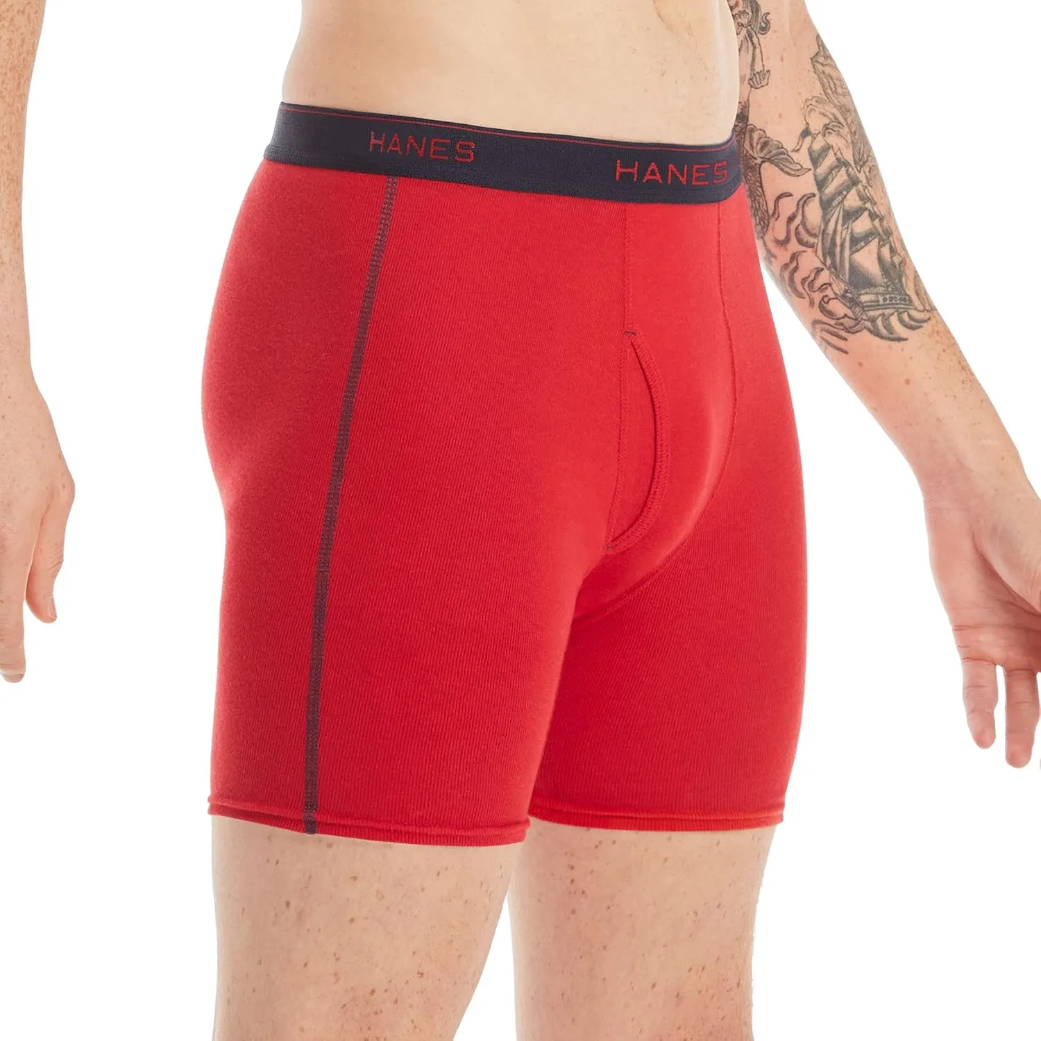Hanes Men's Boxer Briefs, Cool Dri Moisture-Wicking Underwear, Cotton No-Ride-up for Men, Multi-Packs