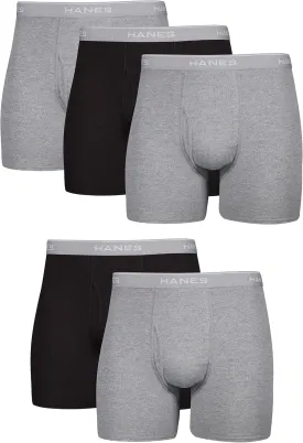 Hanes Men's Boxer Briefs, Cool Dri Moisture-Wicking Underwear, Cotton No-Ride-up for Men, Multi-Packs