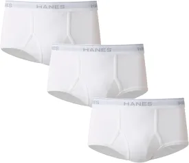 Hanes Men's Moisture-Wicking Cotton Briefs, Available in White and Black, Multi-Packs Available