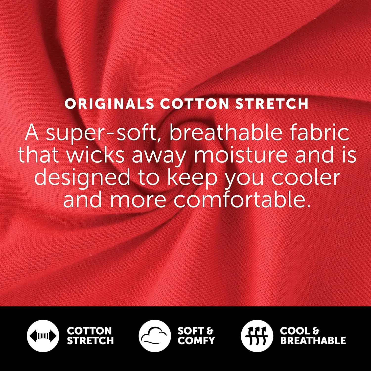 Hanes Originals Stretch Cotton Briefs Pack, Moisture-Wicking Underwear for Men, 3-Pack