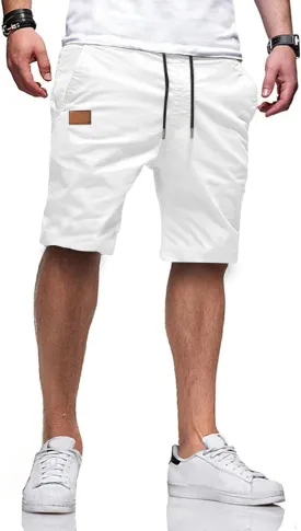 JMIERR Mens Casual Shorts - Cotton Drawstring Summer Beach Stretch Twill Chino Golf Shorts