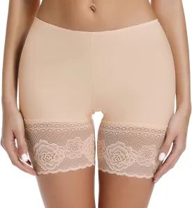 JOYSHAPER Slip Shorts for Under Dresses Women Elastic Anti Chafing Underwear Lace Slip Yoga Biker Shorts Boxer Briefs