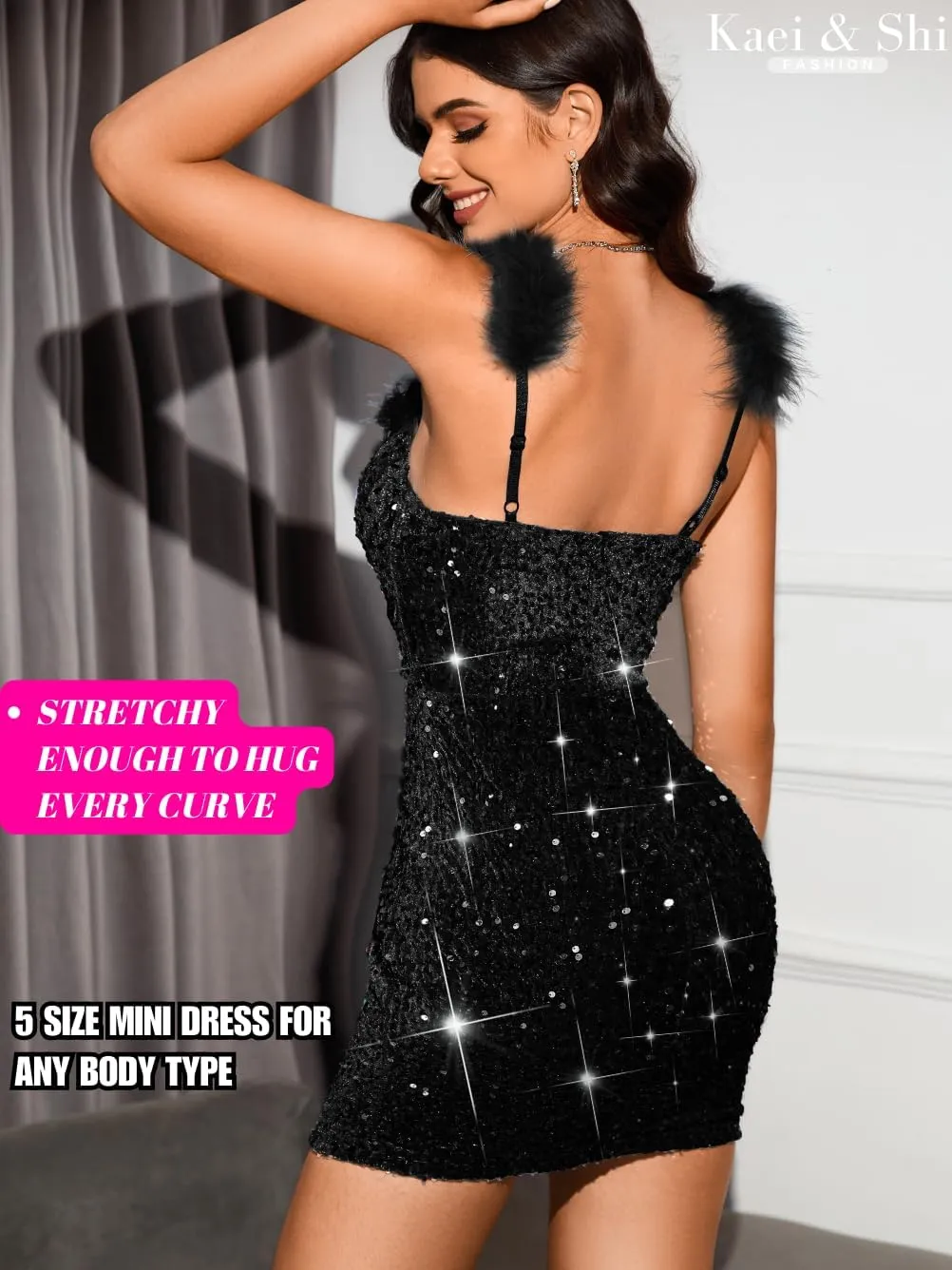 Kaei&Shi Going Out Night Dress,Homecoming Concert Mini Club Outfits,Party Birthday Evening Womens Bodycon Sexy Velvet