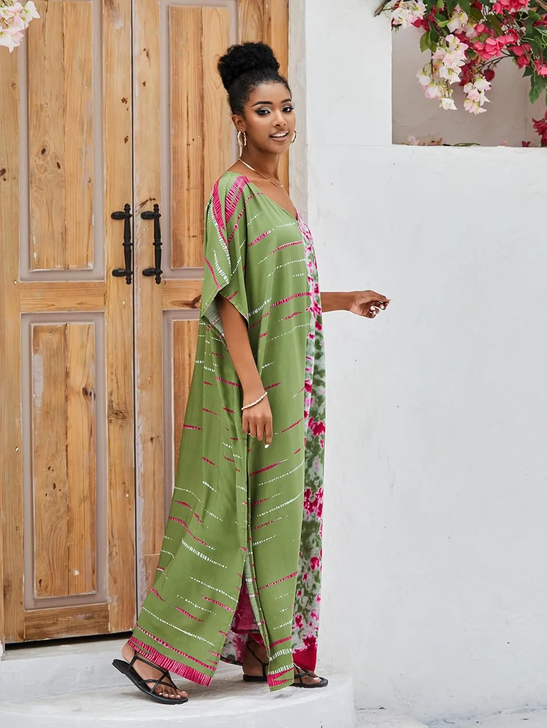Kaftan for Women Plus Size Bathing Suit Cover up Batwing Dress Loose fit Moroccan Caftan mumu Dresses for Women