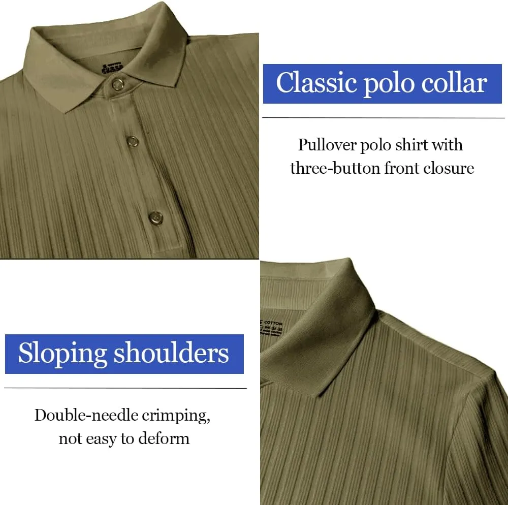 Lehmanlin Men's Stretch Muscle Shirts Long/Short Sleeve Cotton T Shirts Slim Fit Polo Shirt