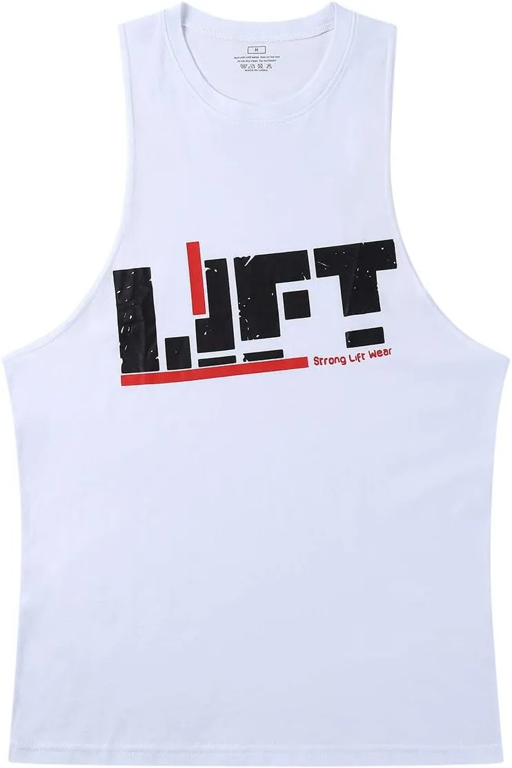 Lift Men's Bodybuilding Gym Tank Tops Workout Stringer Sleeveless Shirts Vest Cotton
