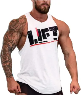 Lift Men's Bodybuilding Gym Tank Tops Workout Stringer Sleeveless Shirts Vest Cotton