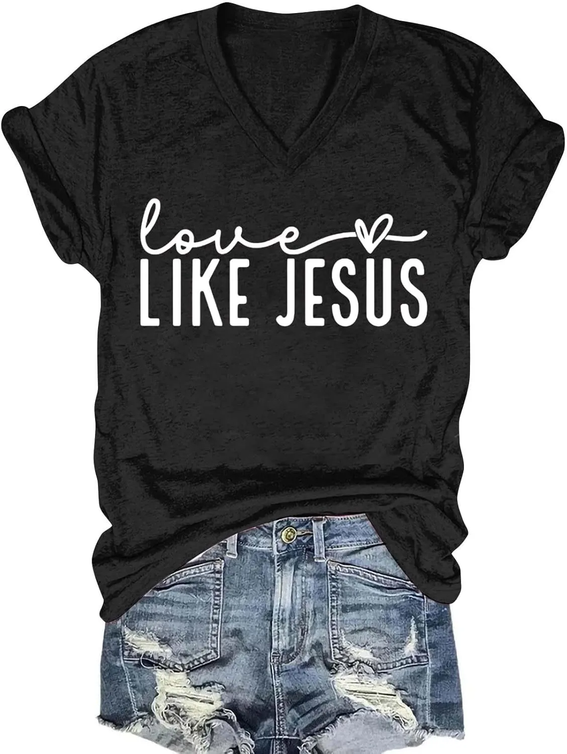 Love Like Jesus Shirt Christian Minimalist Shirt for Women Faith-Based Tees Christian Tops Cute Tees with Saying
