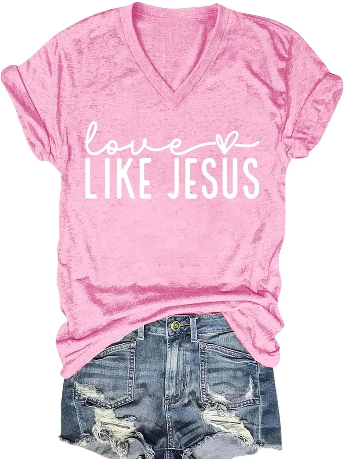 Love Like Jesus Shirt Christian Minimalist Shirt for Women Faith-Based Tees Christian Tops Cute Tees with Saying