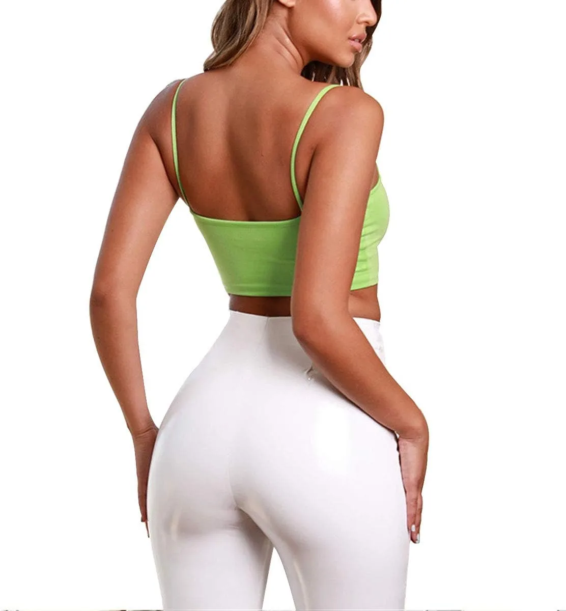 LuFeng Women's Crop Top Cami Camisole Summer Women Sexy Slim Sleeveless Backless Spaghetti Strap Tank Top