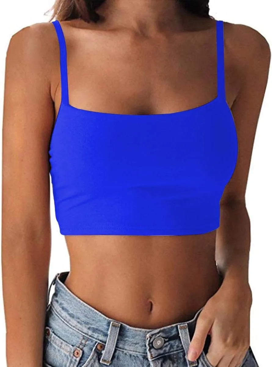 LuFeng Women's Crop Top Cami Camisole Summer Women Sexy Slim Sleeveless Backless Spaghetti Strap Tank Top