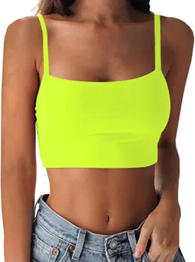 LuFeng Women's Crop Top Cami Camisole Summer Women Sexy Slim Sleeveless Backless Spaghetti Strap Tank Top