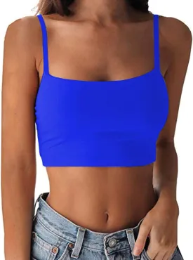 LuFeng Women's Crop Top Cami Camisole Summer Women Sexy Slim Sleeveless Backless Spaghetti Strap Tank Top